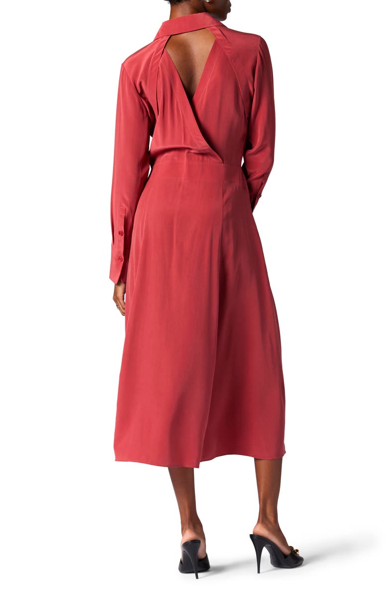Equipment Natacha Cutout Long Sleeve Silk Shirtdress, Alternate, color, 