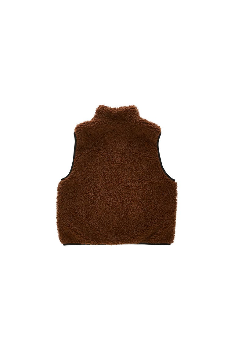 Fleece Vest, Alternate, color, Brown