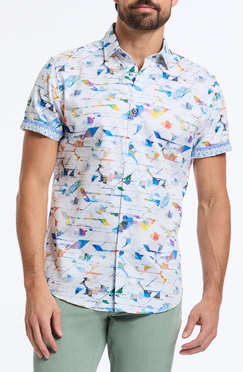 Raymond Short Sleeve Cotton Button-Up Shirt