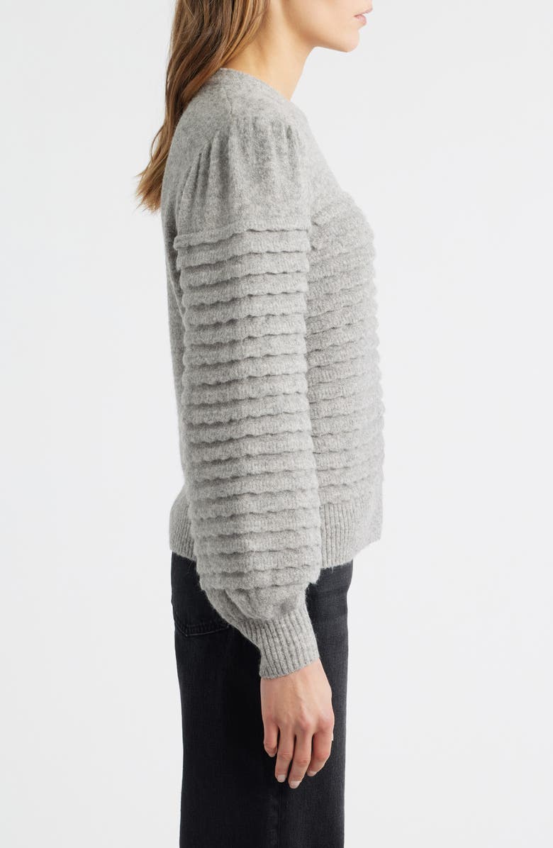 Treasure & Bond Scalloped Crewneck Sweater, Alternate, color, Grey Heather