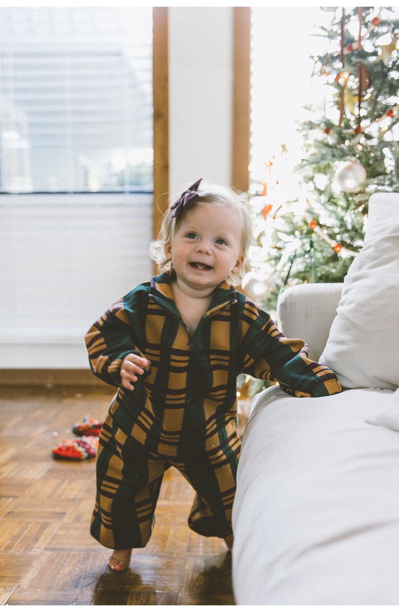 Winnie + Crew Brooks Quarter-Zip Set, Alternate, color, Botanical Garden Plaid