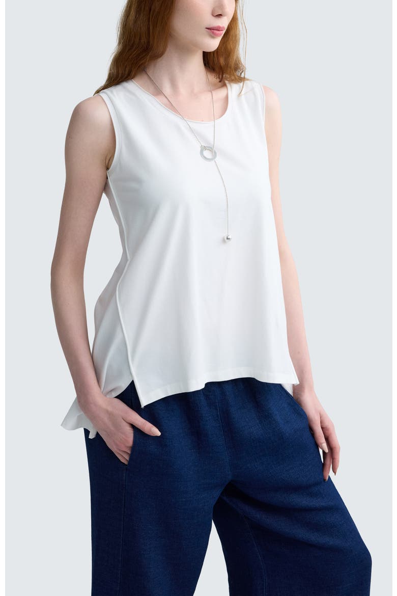 Azari Sleeveless Jersey Top, Alternate, color, Ecru