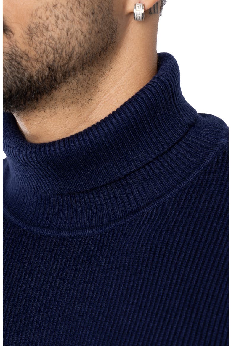 Ribbed Turtleneck Sweater, Alternate, color, NAVY
