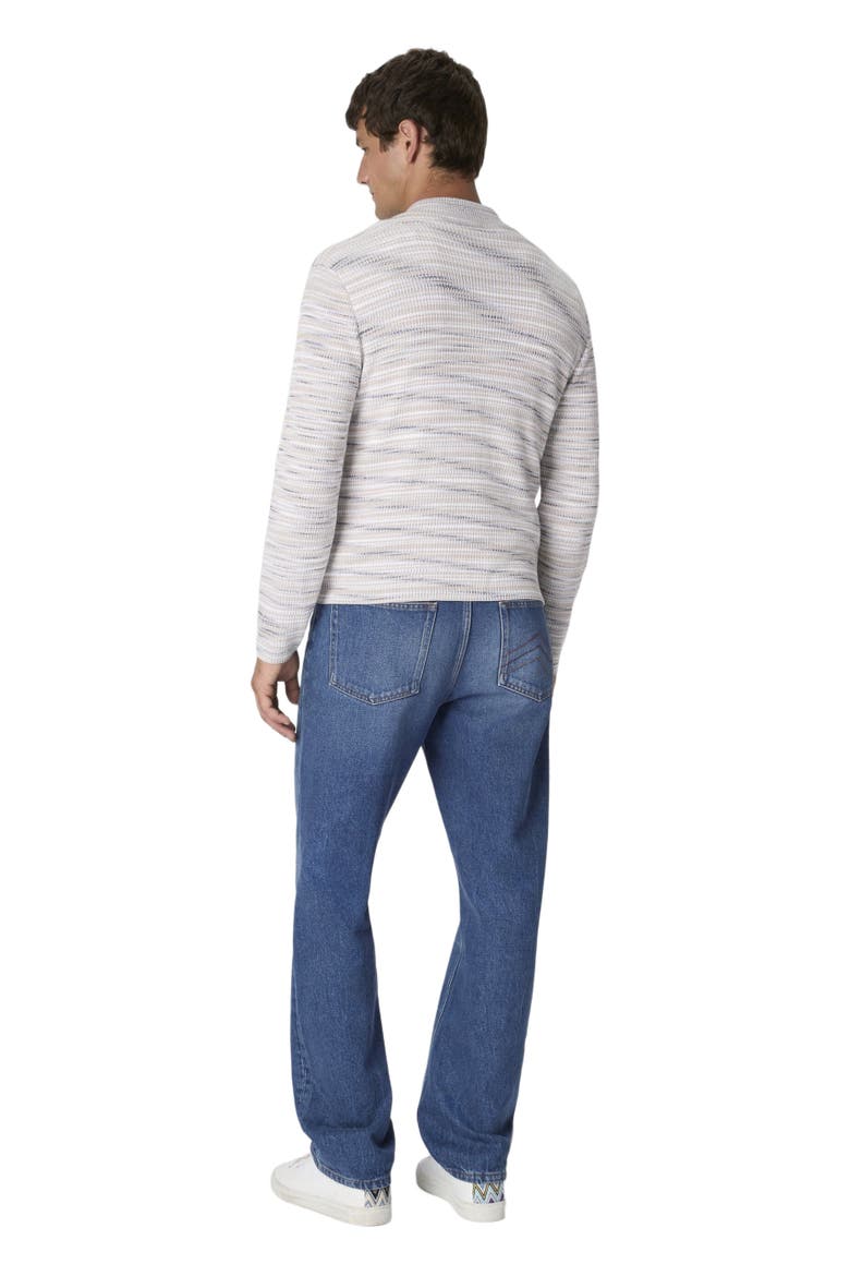 Ribbed Cotton Cardigan With Mock Neck And Space-dye Texture, Alternate, color, Multicoloured