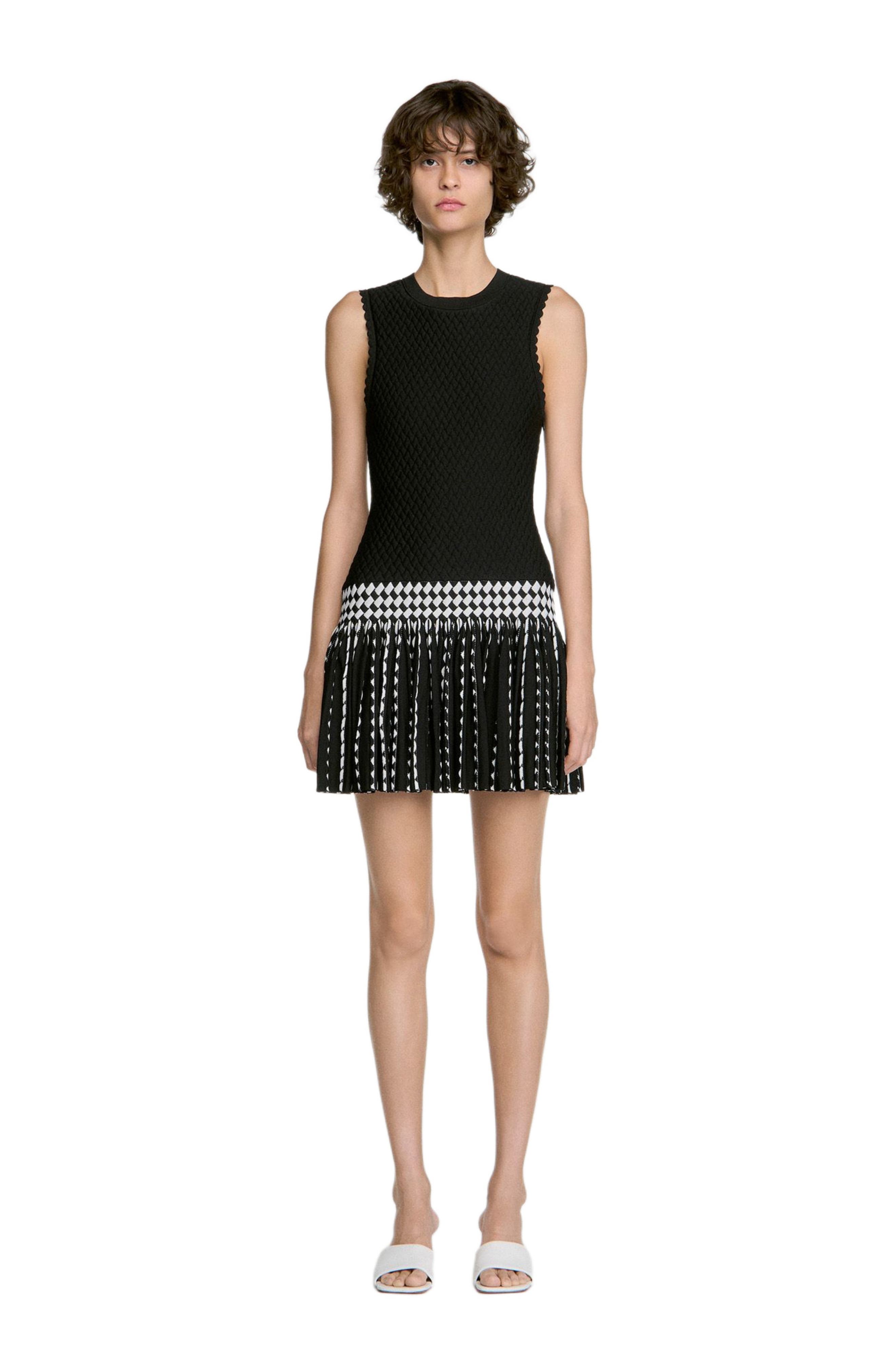 SANDRO Check Knit Short Dress (Women) | Nordstrom