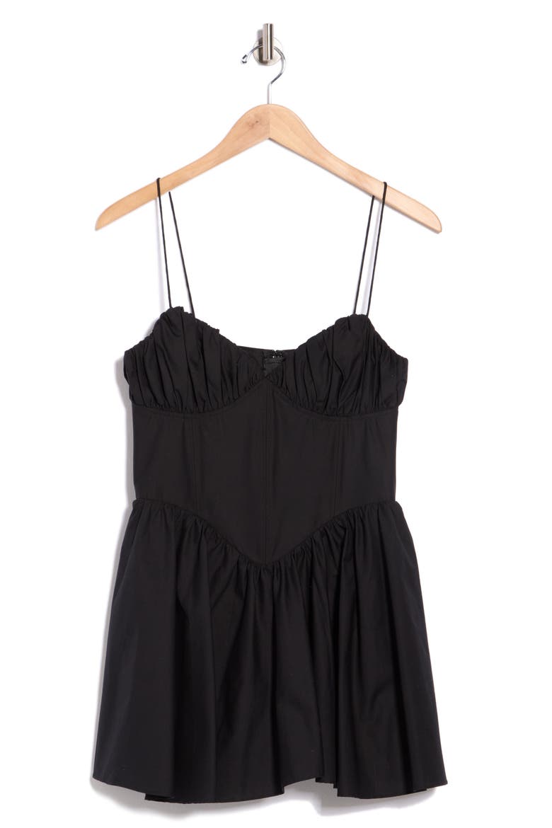 Corset Poplin Minidress, Alternate, color, BLACK001