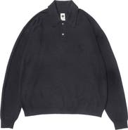 vowels Lightweight Knit Polo Sweater