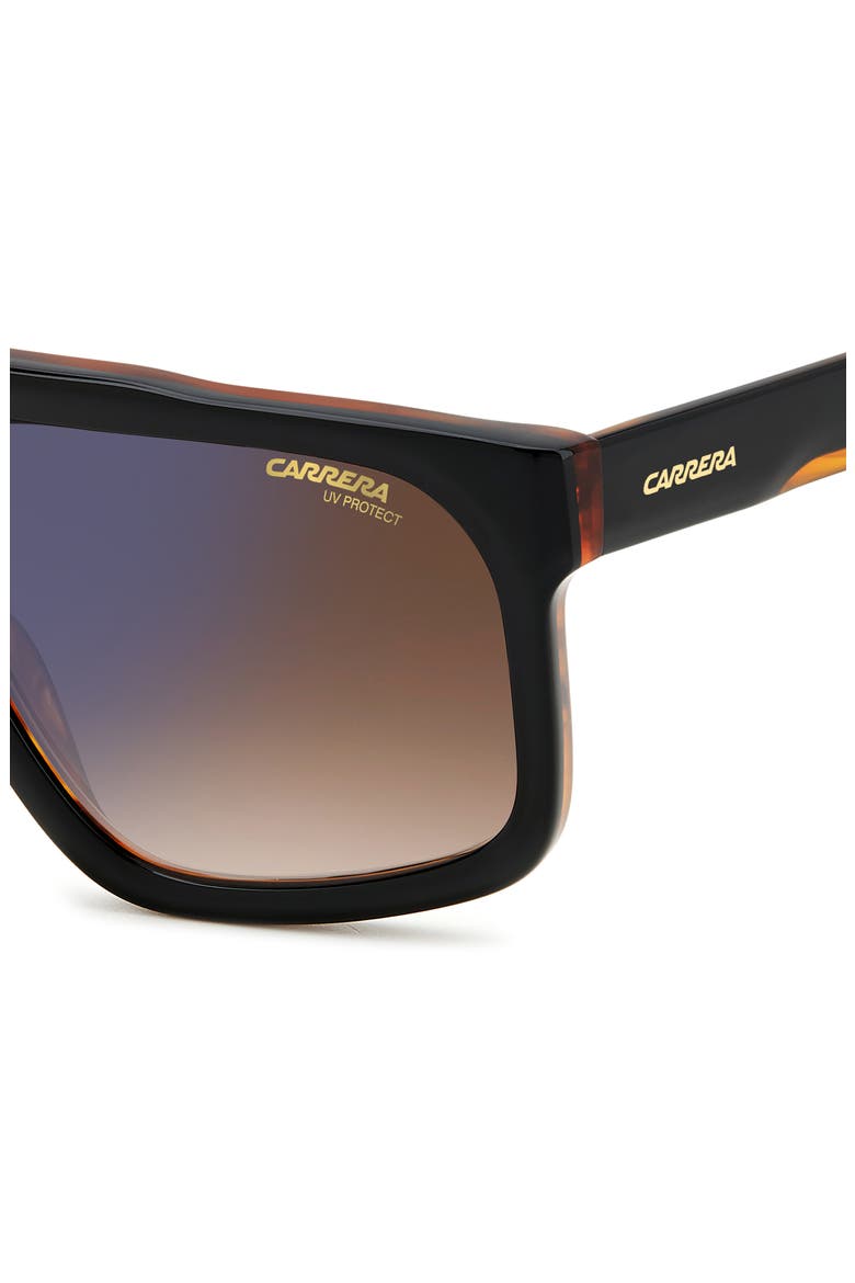 59mm Flat Top Sunglasses, Alternate, color, BLACK HORN/ BROWN BLUE MIRROR