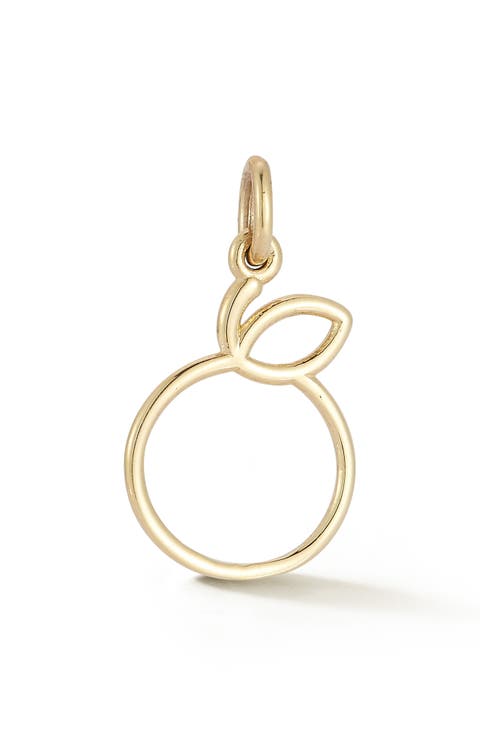14K Gold Orange Charm