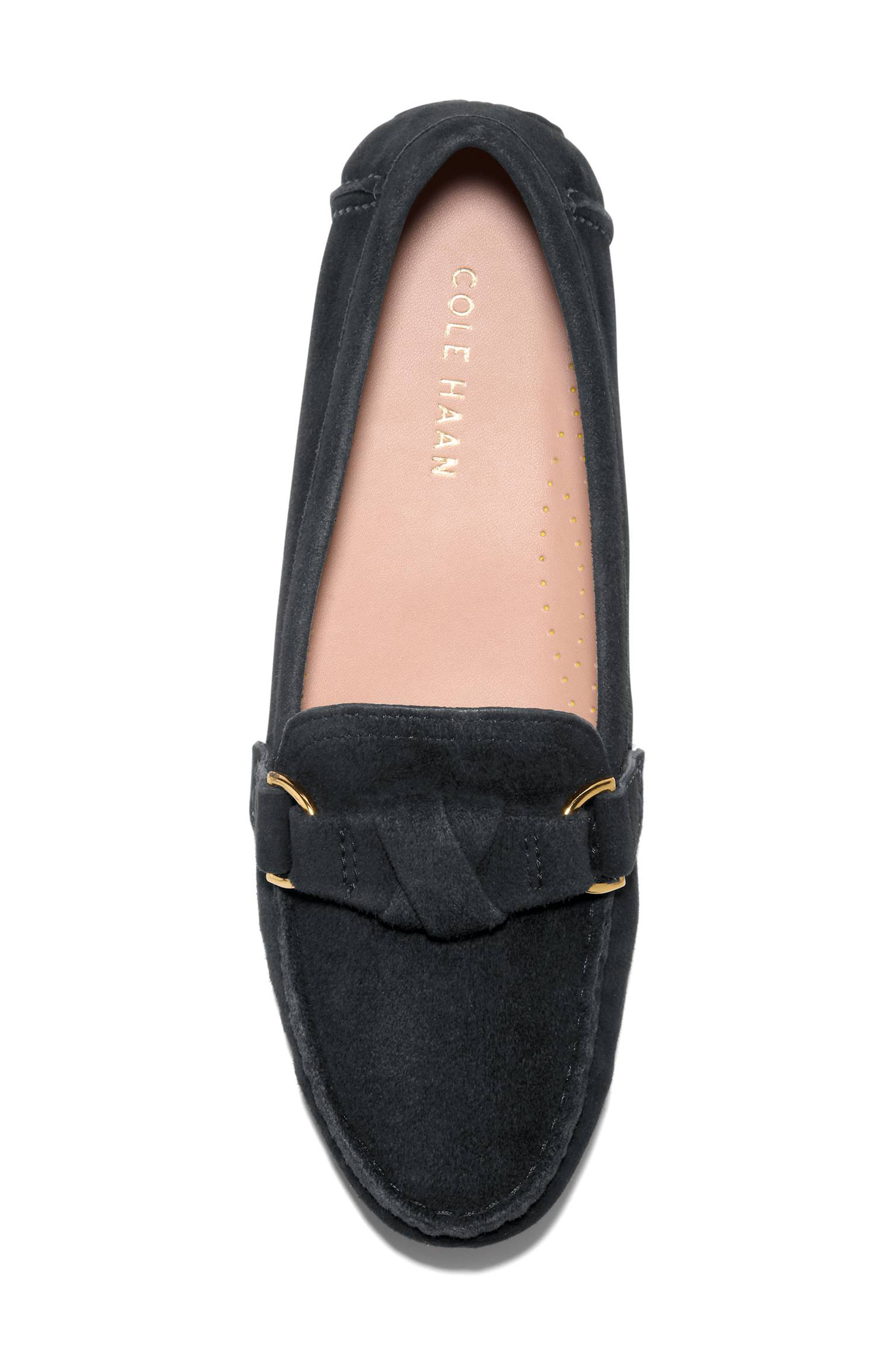 Cole Haan Emmie Bow Driver Loafer, Alternate, color, Black Suede