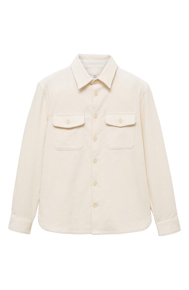 MANGO Regular Fit Corduroy Overshirt, Alternate, color, Off White