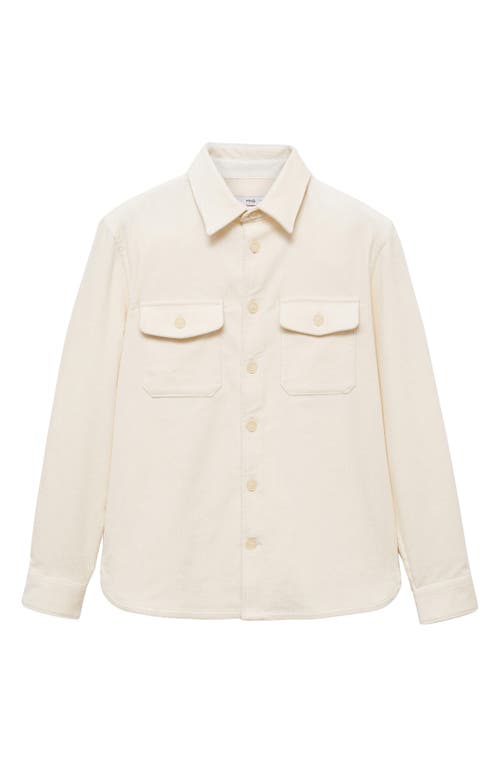 Mango Men's Corduroy Pockets Overshirt In Off White