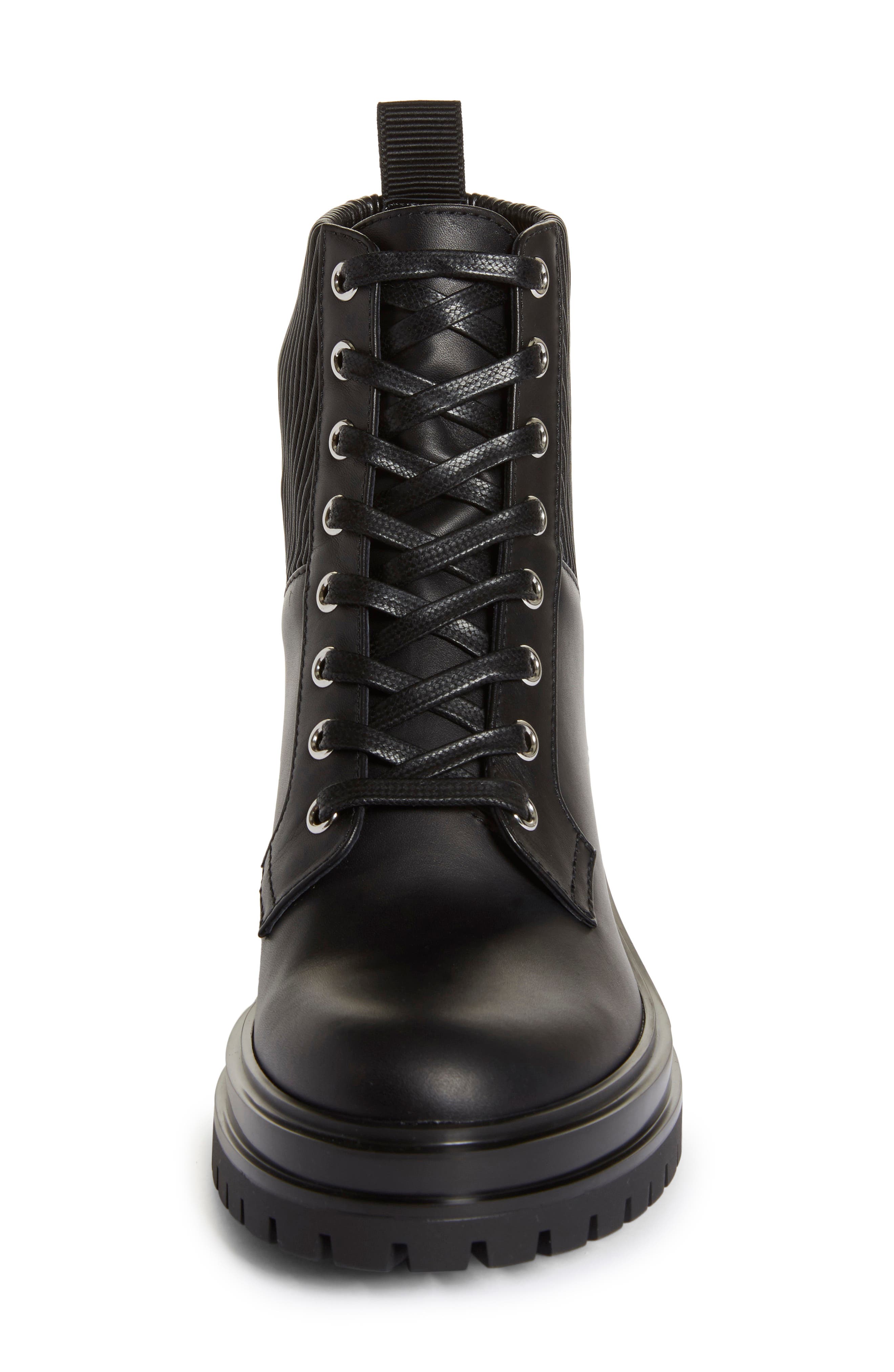 Gianvito Rossi Lug Sole Lace-Up Chelsea Boot, Alternate, color, 