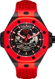 PHILIPP PLEIN $keleton Royal Silicone Strap Watch, 46mm