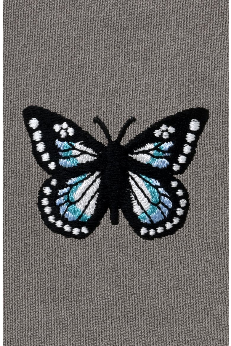 Butterfly Midweight Fleece Faded Zip Hooded Sweatshirt, Alternate, color, Faded Gray