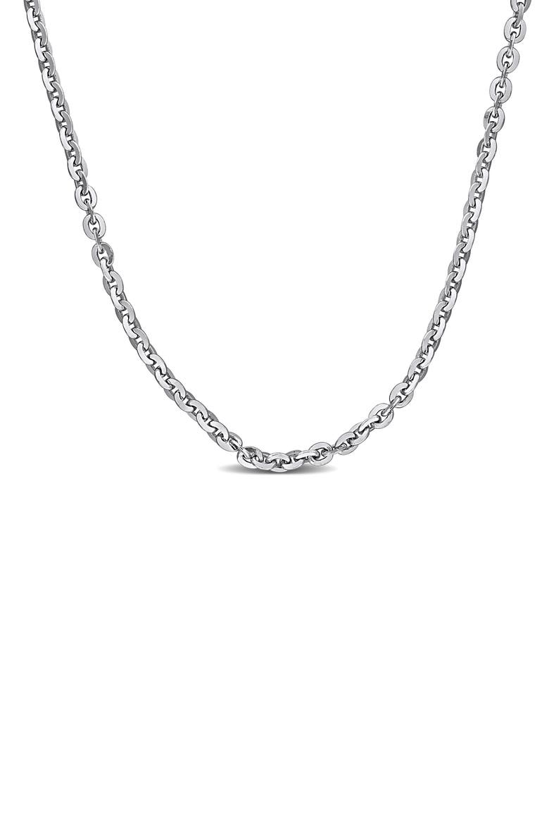 Sterling Silver 1.2mm Oval Cable Chain Necklace, Main, color, SILVER