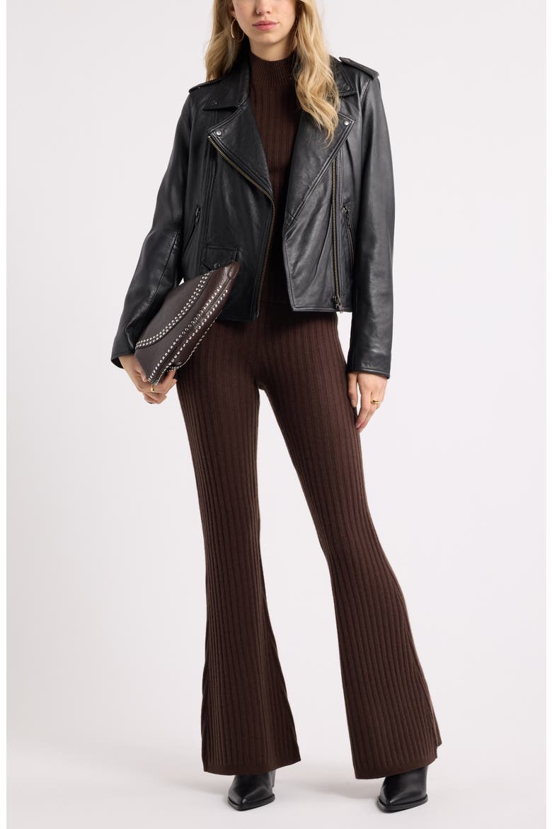 Cashmere Mock Neck Sweater, Alternate, color, BROWN CHICORY