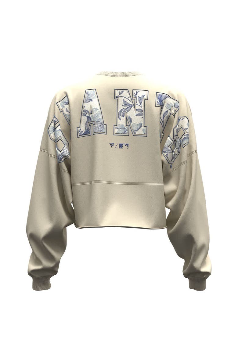 Women's Fanatics  Light Beige San Francisco Giants Spirit Floral Script Cropped Long-Sleeve T-Shirt, Alternate, color, Light Beige