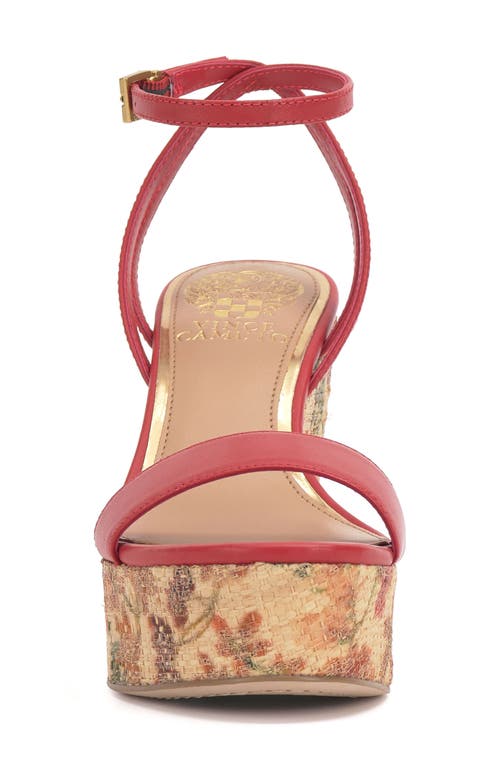 Vince Camuto Emrey Platform Wedge Sandal In Red