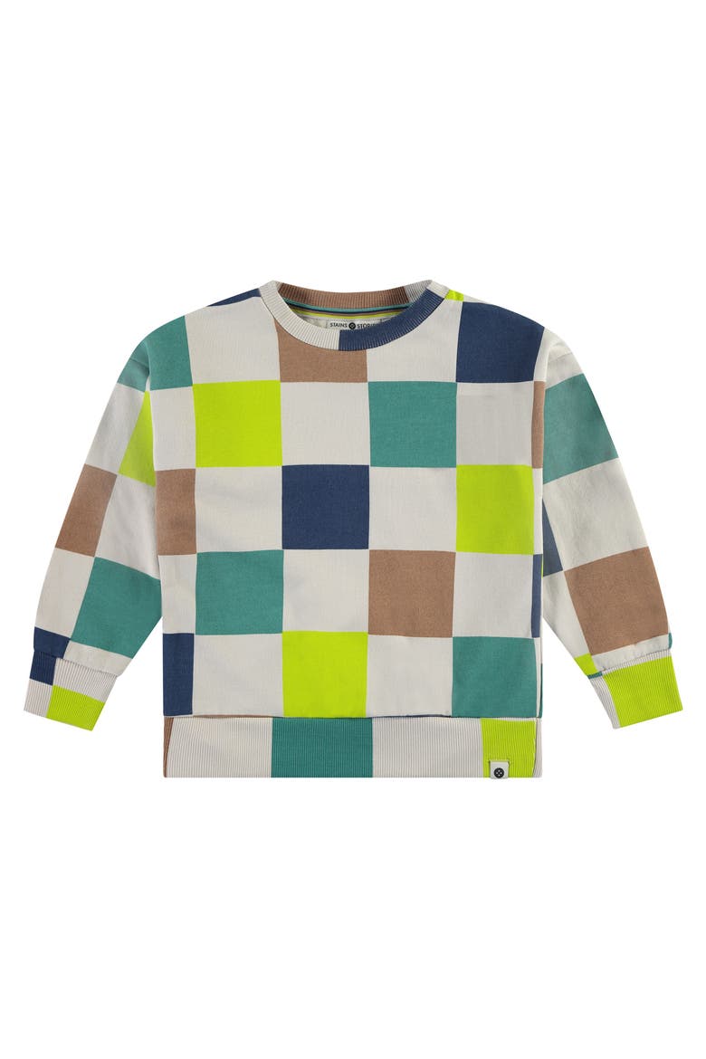 Multi-Color Check Sweatshirt, Main, color, Bone
