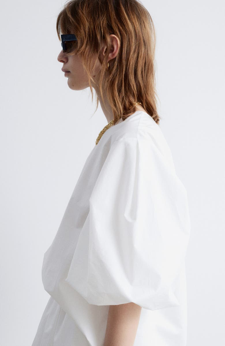 & Other Stories Puff Sleeve Cotton Top, Alternate, color, White Light