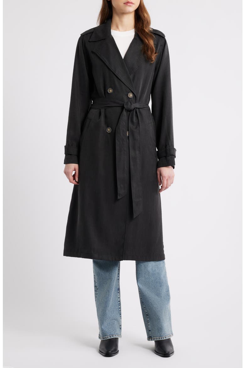 Trench Coat, Main, color, BLACK