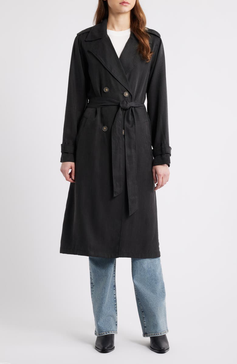 Cloth & Stone Trench Coat, Main, color, Black