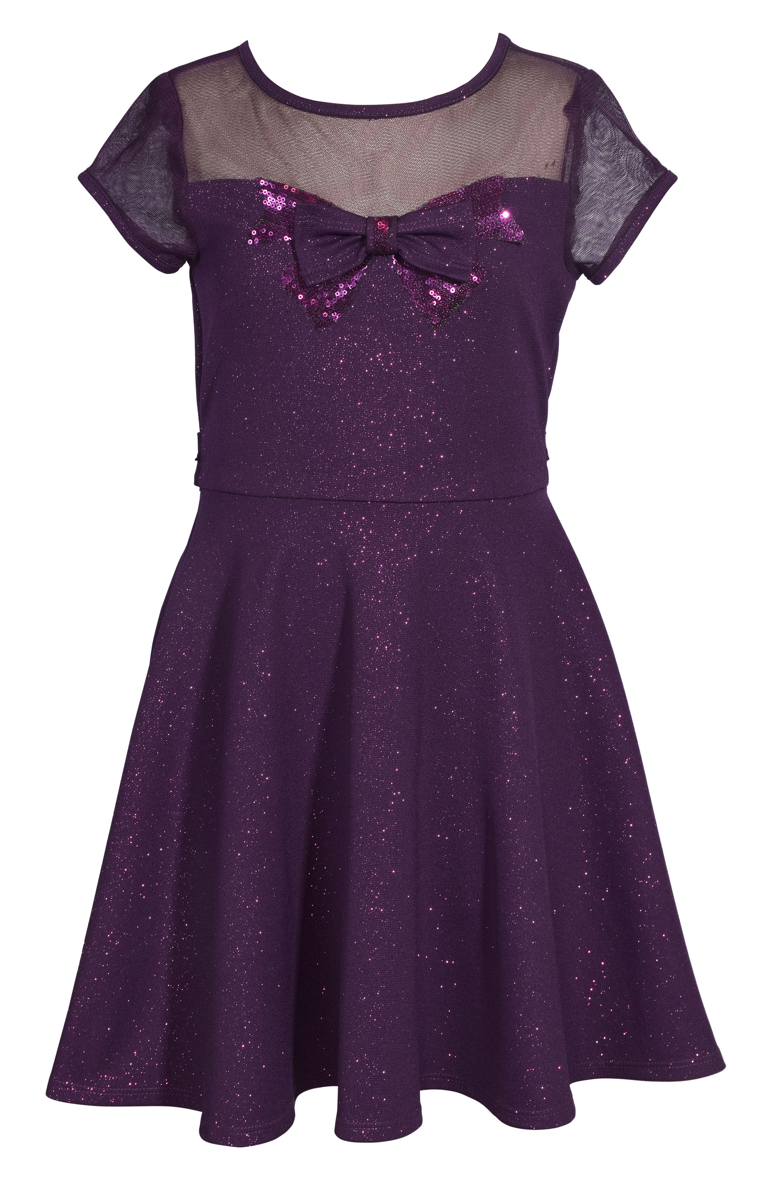 Iris & Ivy Kids' Metallic Illusion Neck Party Dress