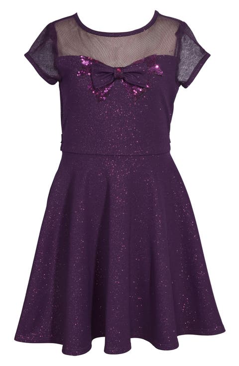 Kids' Metallic Illusion Neck Party Dress (Big Kid)