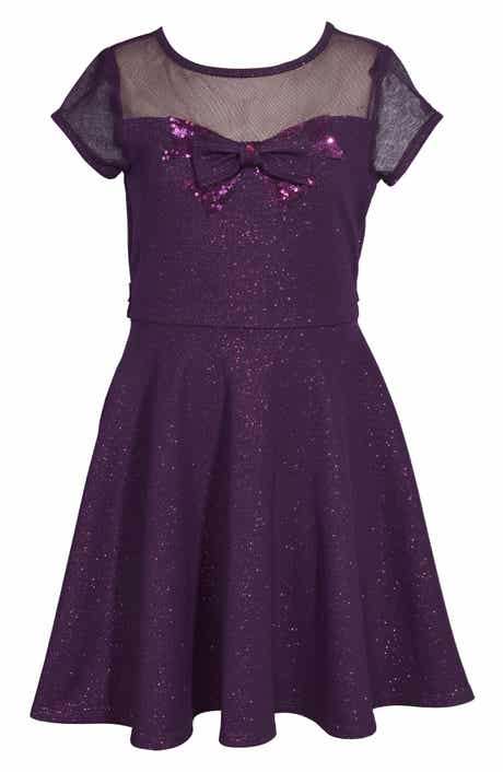 Iris & Ivy Kids' Metallic Illusion Neck Party Dress