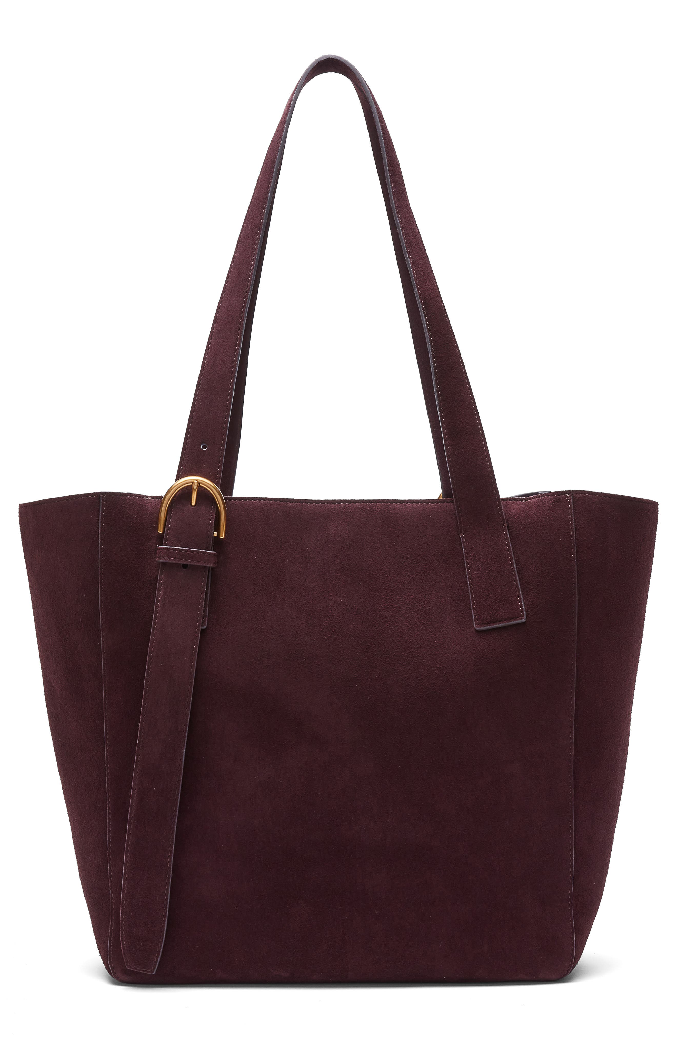 Parker Suede Tote, Alternate, color, BLACKBERRY