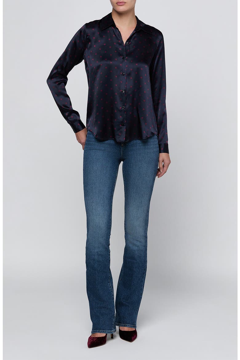 Tyler Dot Silk Shirt, Alternate, color, MIDNIGHT/ DEEP SANGRIA POLKA