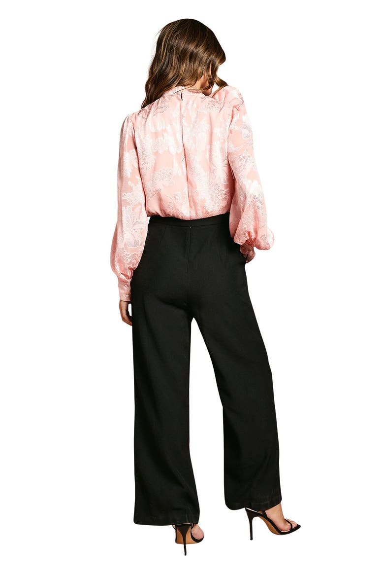 Satin Jacquard Corsage 2 In 1 Jumpsuit, Alternate, color, Blush