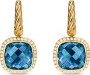 David Yurman Albion® Drop Earrings in 18K Yellow Gold with Diamonds, 10mm