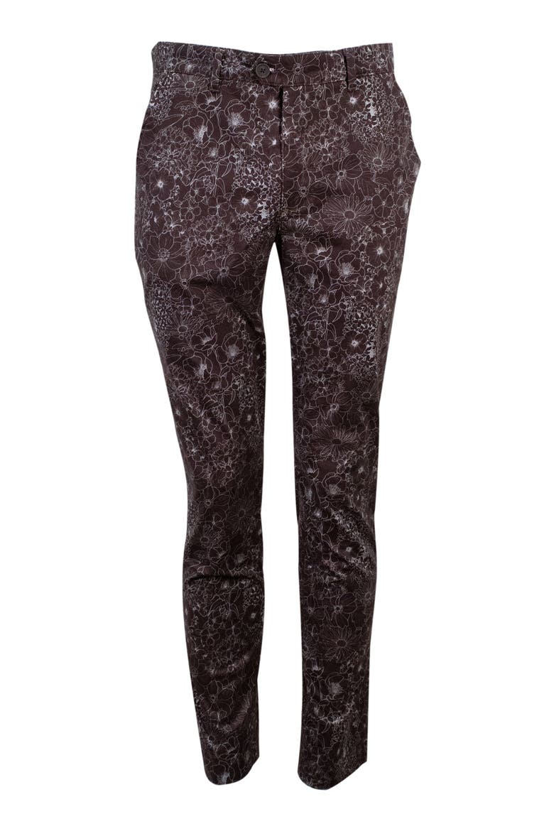 Jack Flat Front Chino Pant In Augustus Floral, Main, color, Outline Floral Black