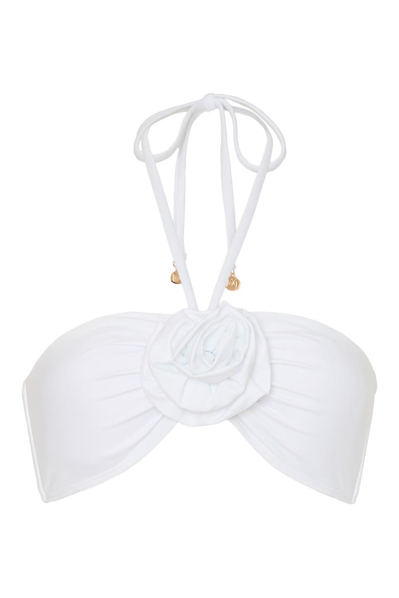 Floral Appliqué Halter Top, Alternate, color, WHITE