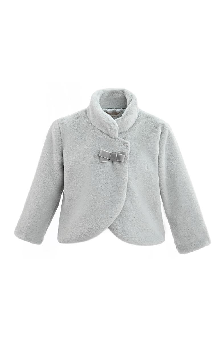 Tulleen Auzelia Plush Asymmetrical Coat, Main, color, Grey