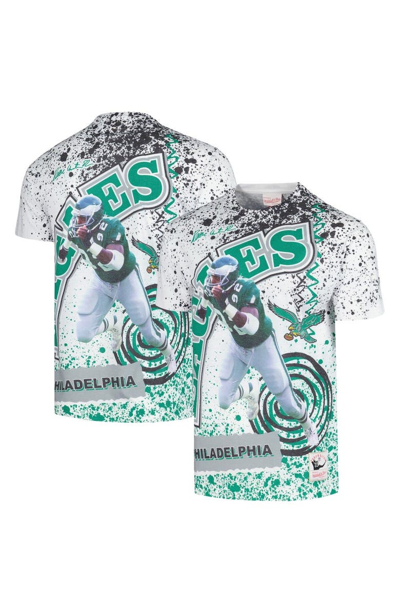 Mitchell & Ness Men's Mitchell & Ness Reggie White White Philadelphia Eagles Retired Player Name & Number Burst T-Shirt, Main, color,