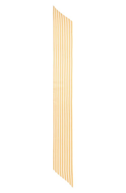 Vince Silk Twill Stripe Slim Scarf In Dark Marigold