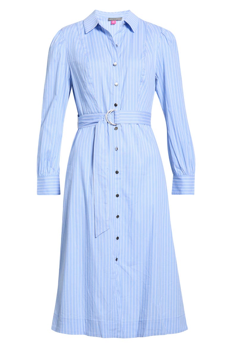 Long Sleeve Stripe Shirtdress, Main, color, CHAMBRAY BLUE