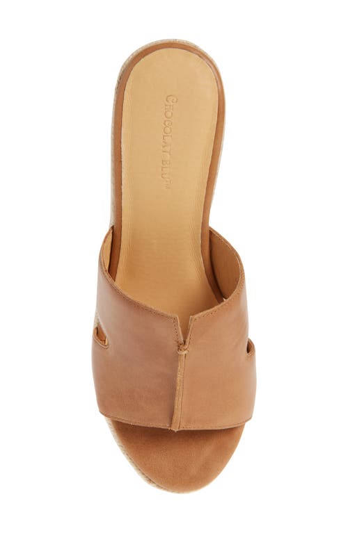 Chocolat Blu Willena Espadrille Platform Sandal In Camel Leather