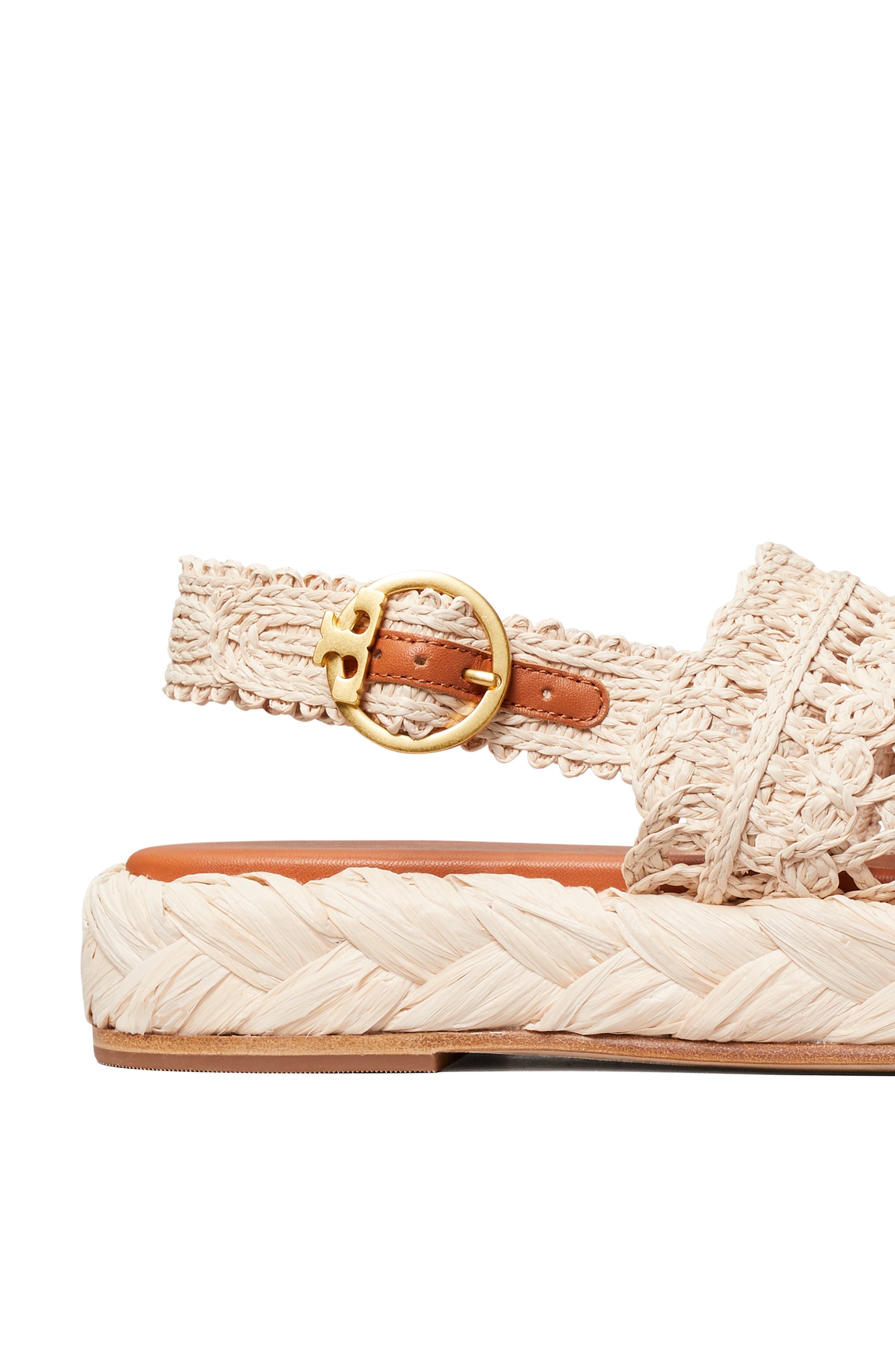 Tory Burch Raffia Platform Sandal, Alternate, color, 