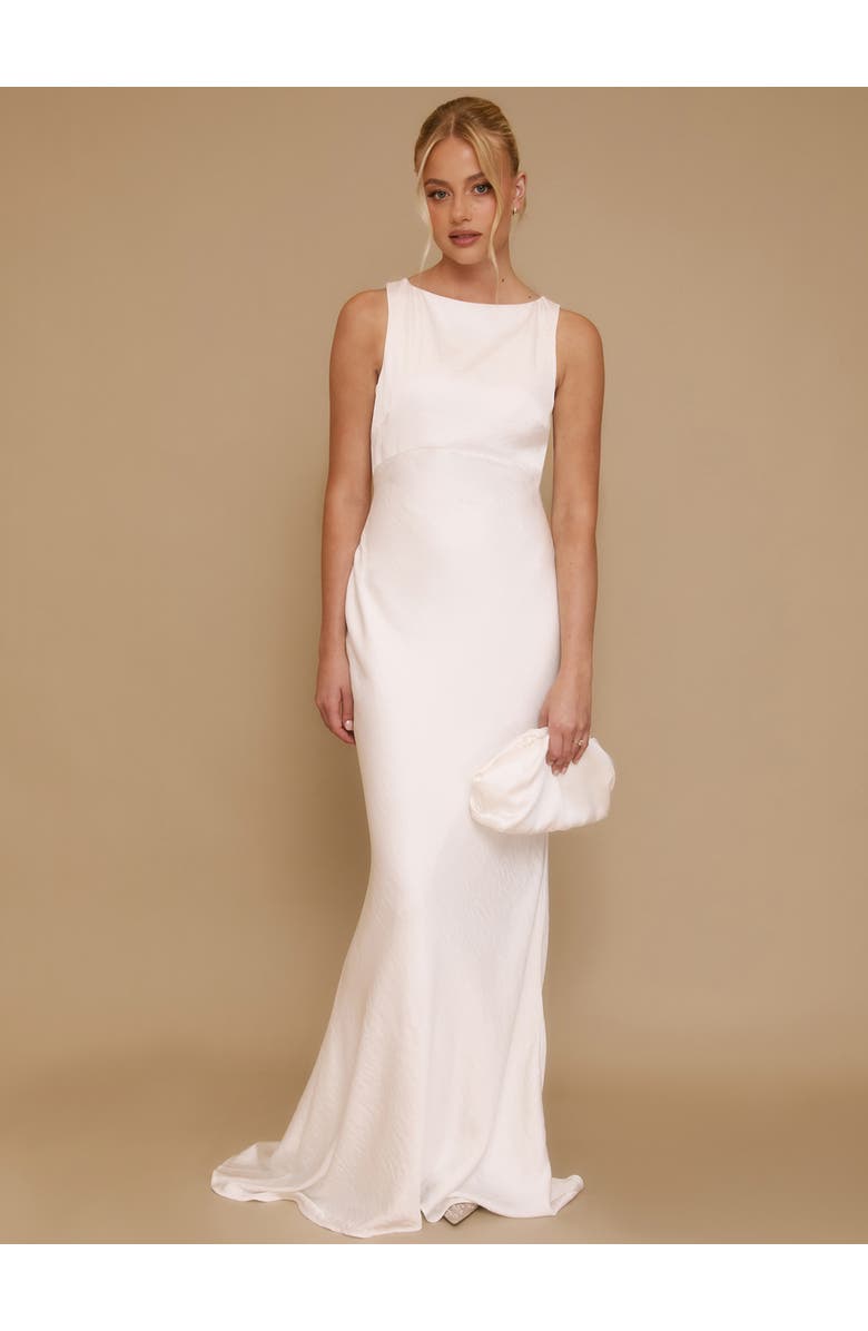 Six Stories Clarise Organza Open Back Maxi Dress, Main, color,