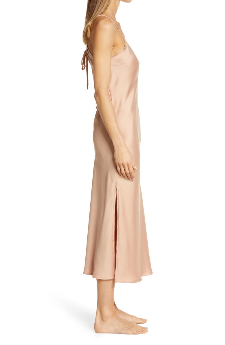 Etam Claire Open Back Satin Chemise, Alternate, color, 