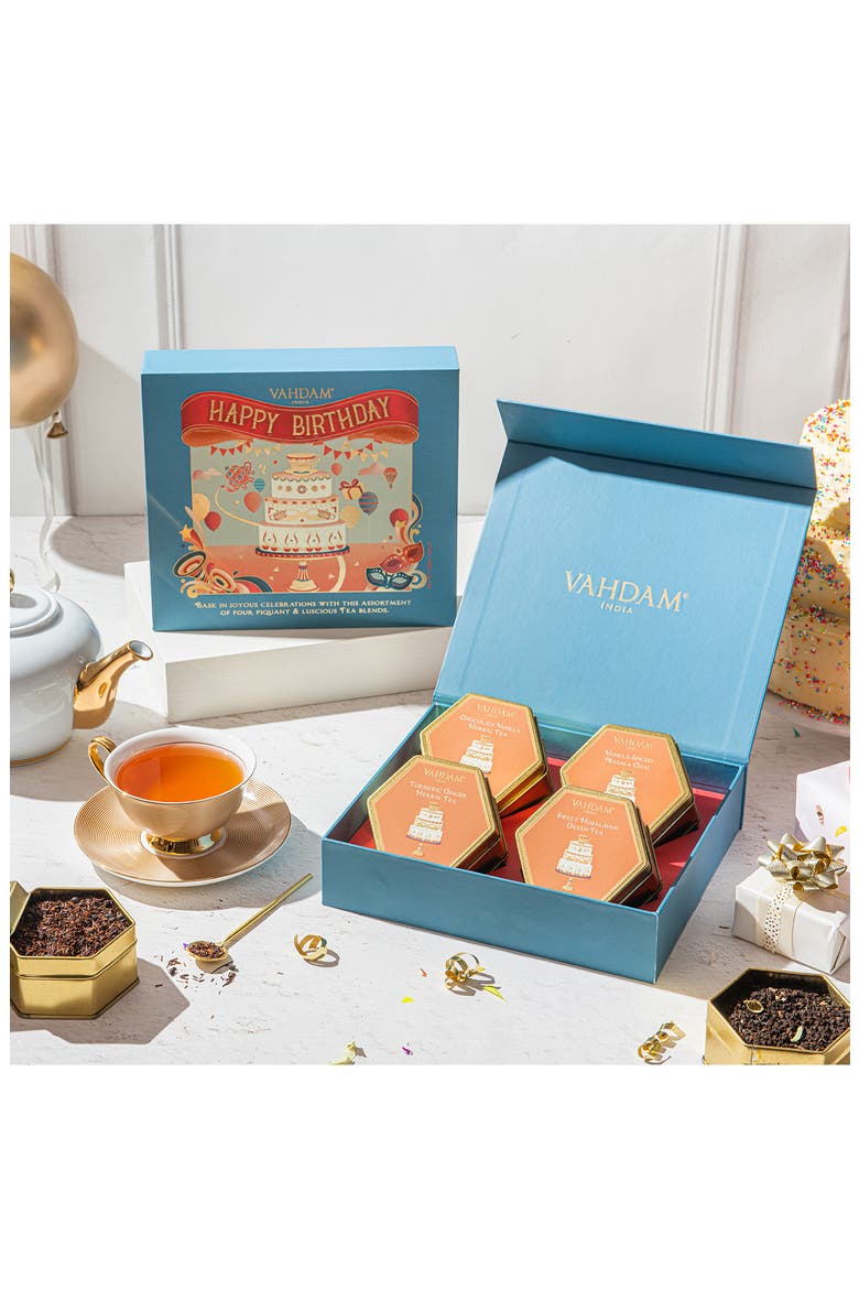 Happy Birthday Assorted Teas Gift Set, Alternate, color, DARK BLUE