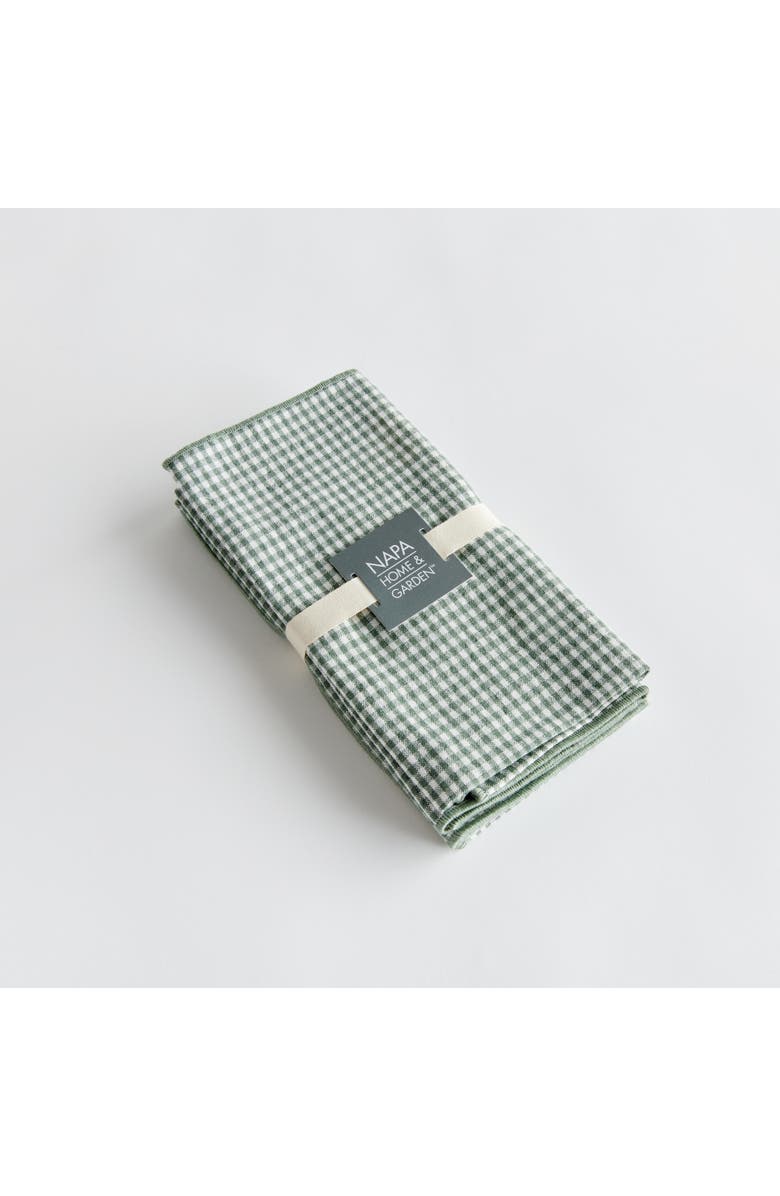 Napa Home & Garden 18" Vibrant Green Plaid Cotton Dinner Napkins Set of 4 for Dining & Table Decor, Alternate, color, Green