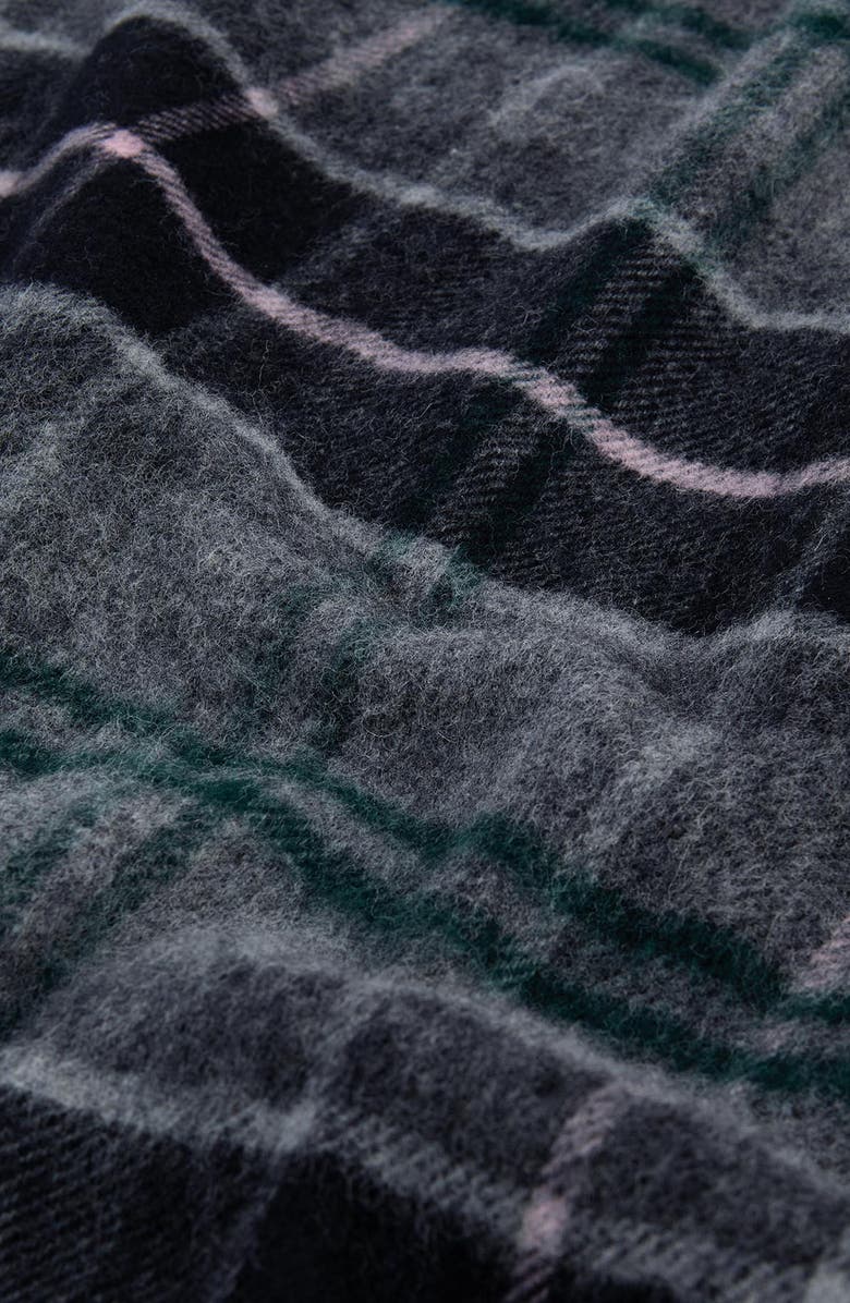 Barbour x Ganni Plaid Wool Scarf, Alternate, color, Winter Tartan
