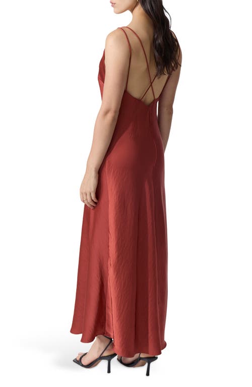 DELUC DELUC SIENNA STRAPPY HAMMERED SATIN MAXI DRESS