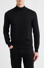Canali Mock Neck Wool & Silk Blend Sweater