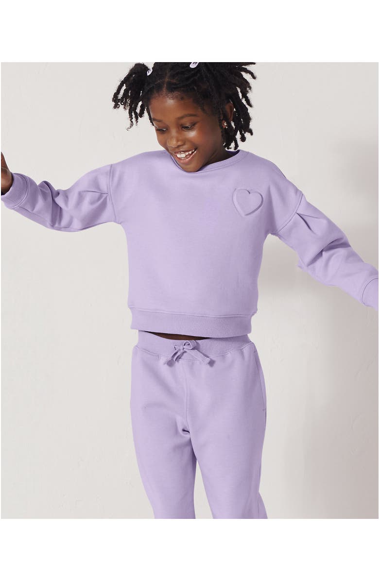 Lands
 End Girls Knit Crewneck Sweatshirt, Main, color, Pastel Lilac